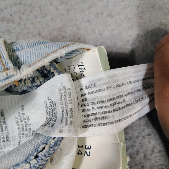 Abercrombie & Fitch The Cutoff Short Women's 32/14 Blue curve Love High-Rise NWT - Picture 7 of 13